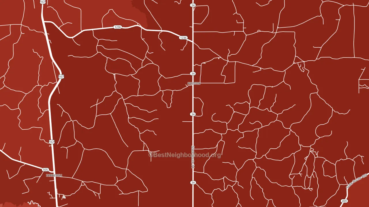 Hudson, LA block-group political-lean map