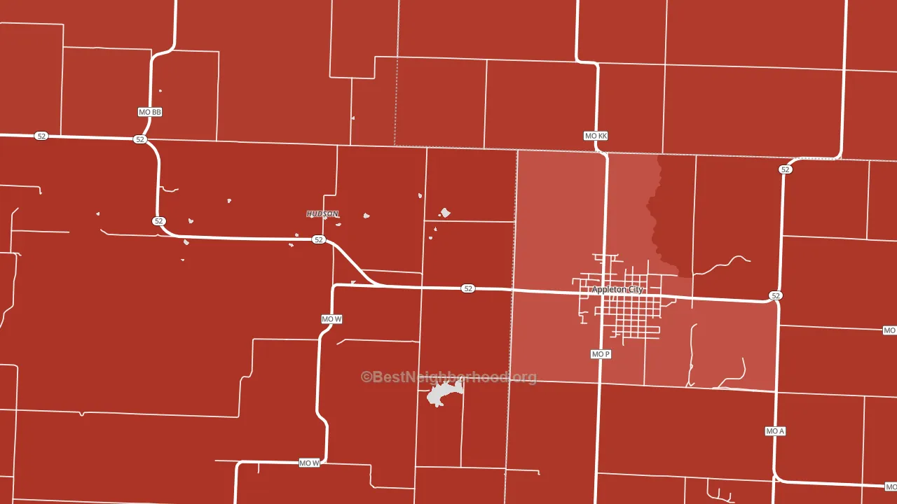 Hudson, MO block-group political-lean map