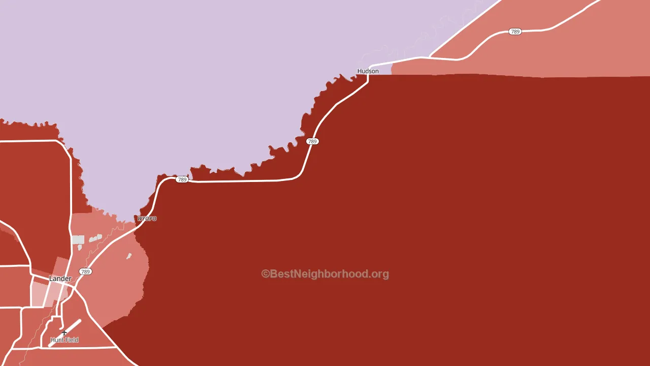 Hudson, WY block-group political-lean map