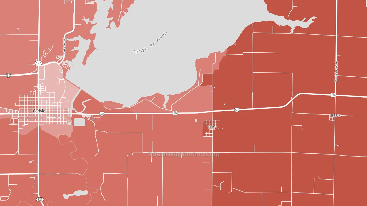 Huey, IL block-group political-lean map