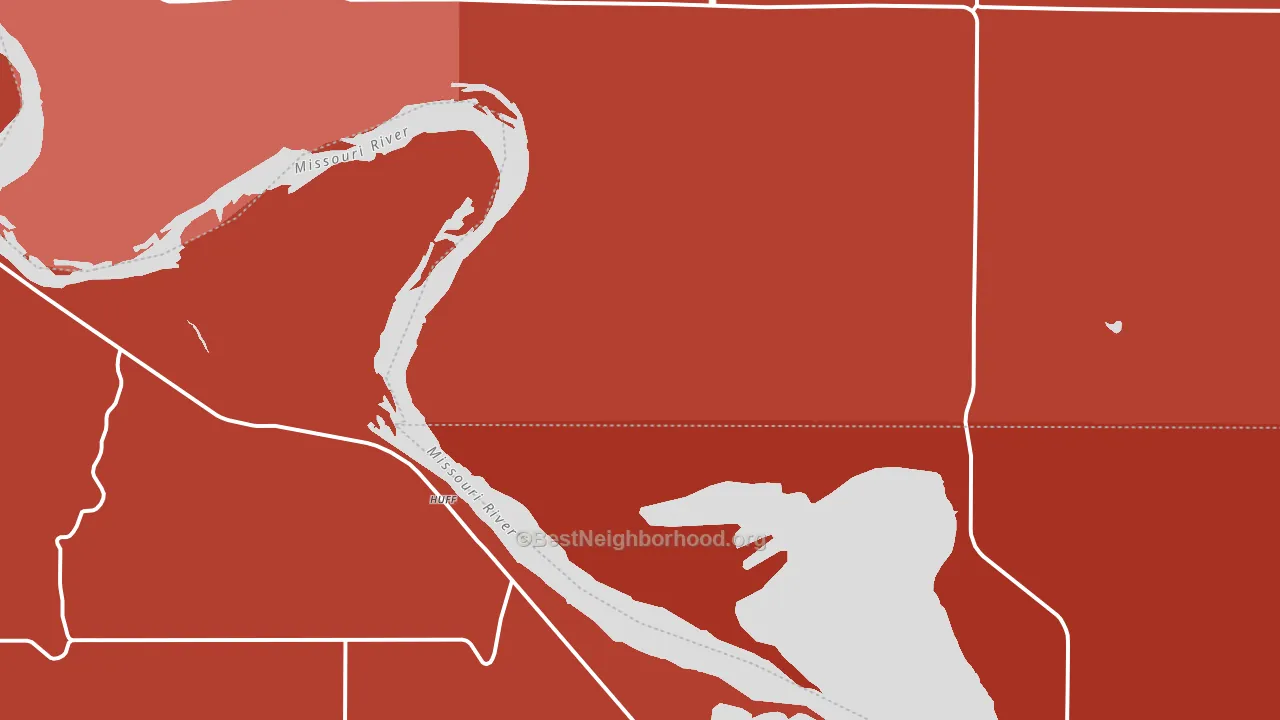 Huff, ND block-group political-lean map