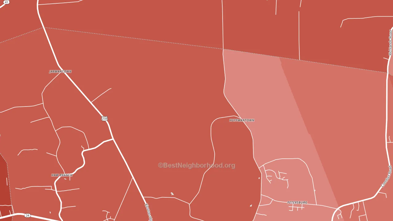 Huffmantown, NC block-group political-lean map