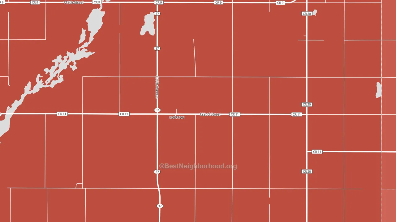 Huffton, SD block-group political-lean map