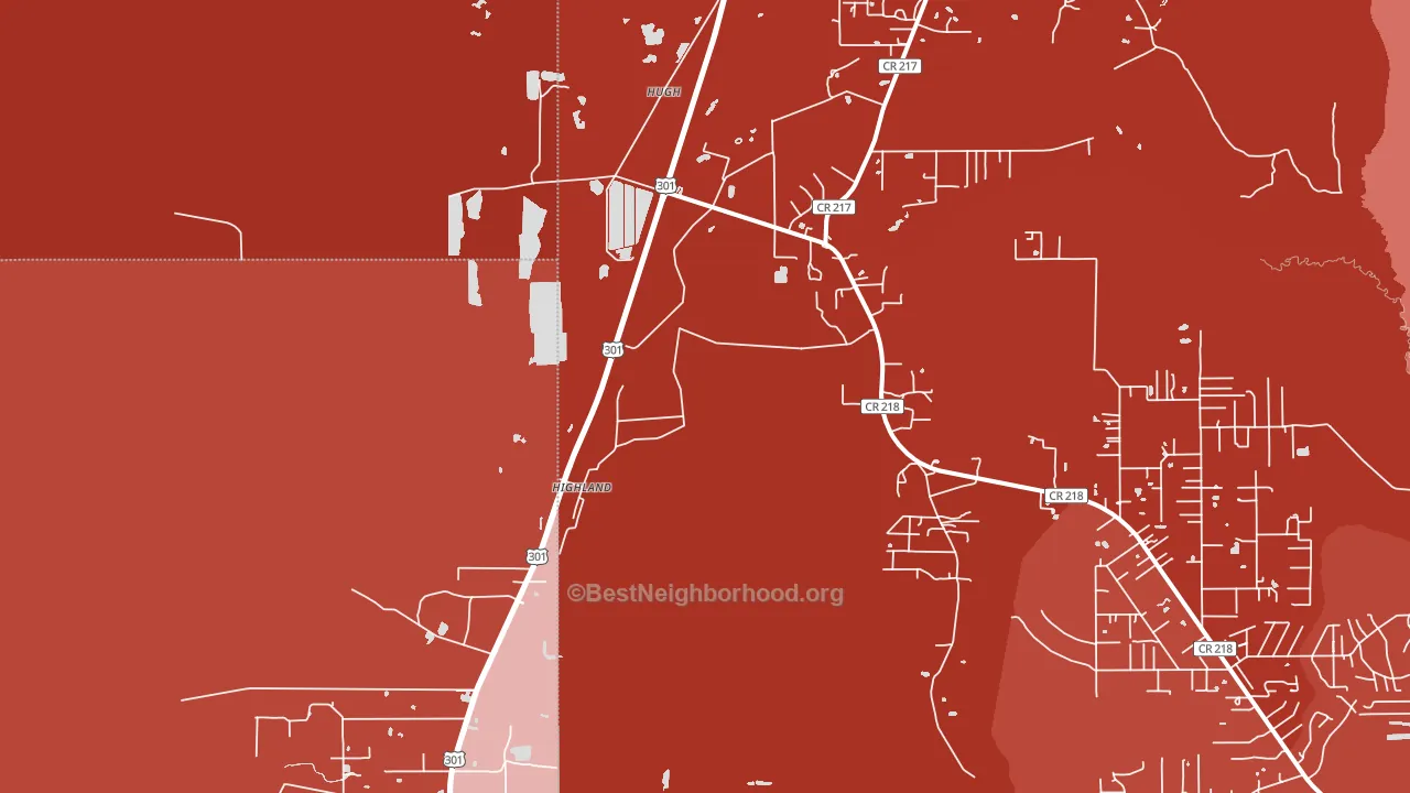 Hugh, FL block-group political-lean map