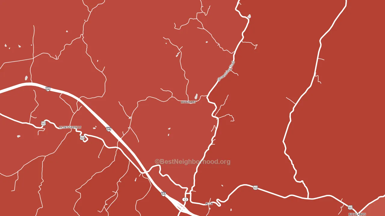 Hughart, WV block-group political-lean map