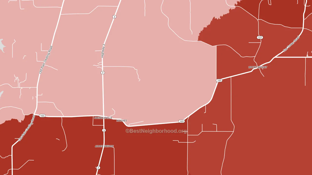 Hughes, LA block-group political-lean map