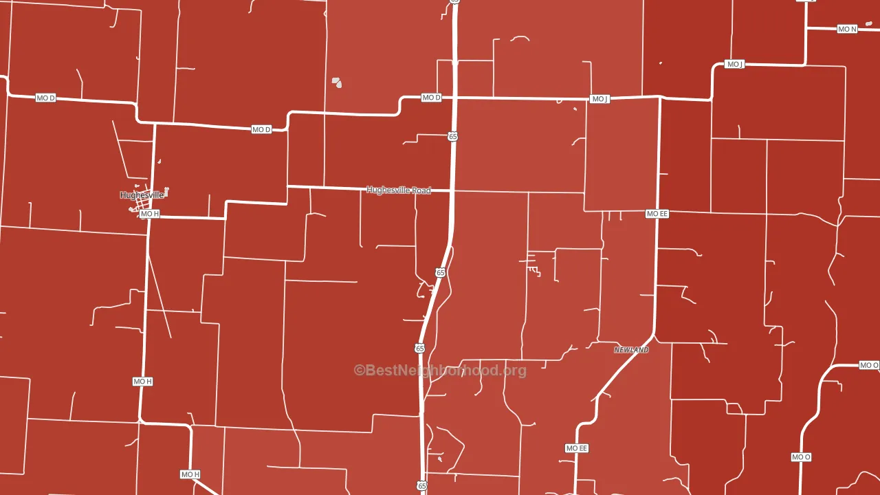 Hughesville, MO block-group political-lean map