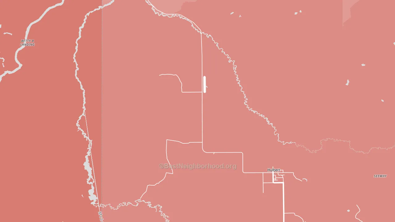 Hulbert, MI block-group political-lean map