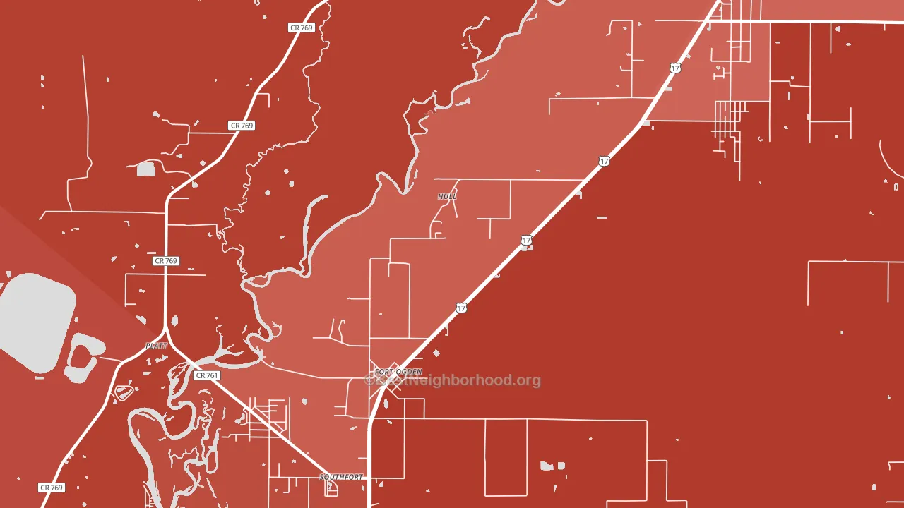 Hull, FL block-group political-lean map