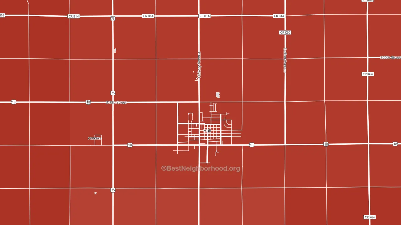 Hull, IA block-group political-lean map