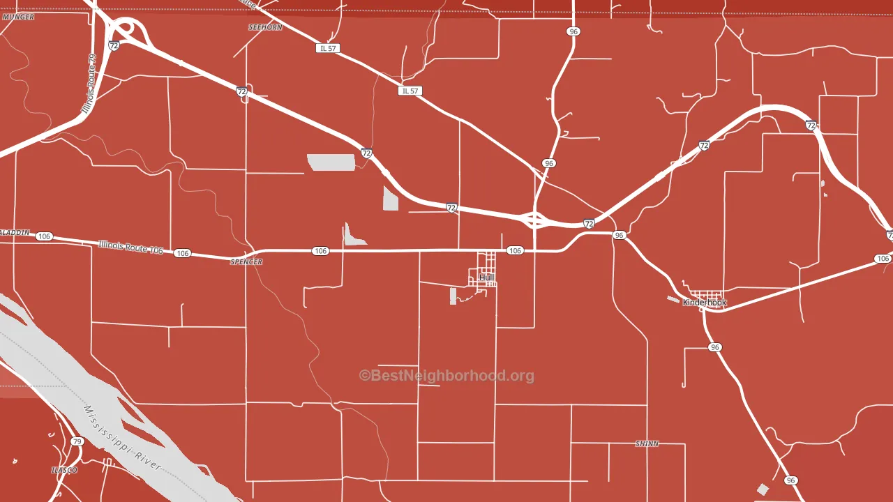 Hull, IL block-group political-lean map