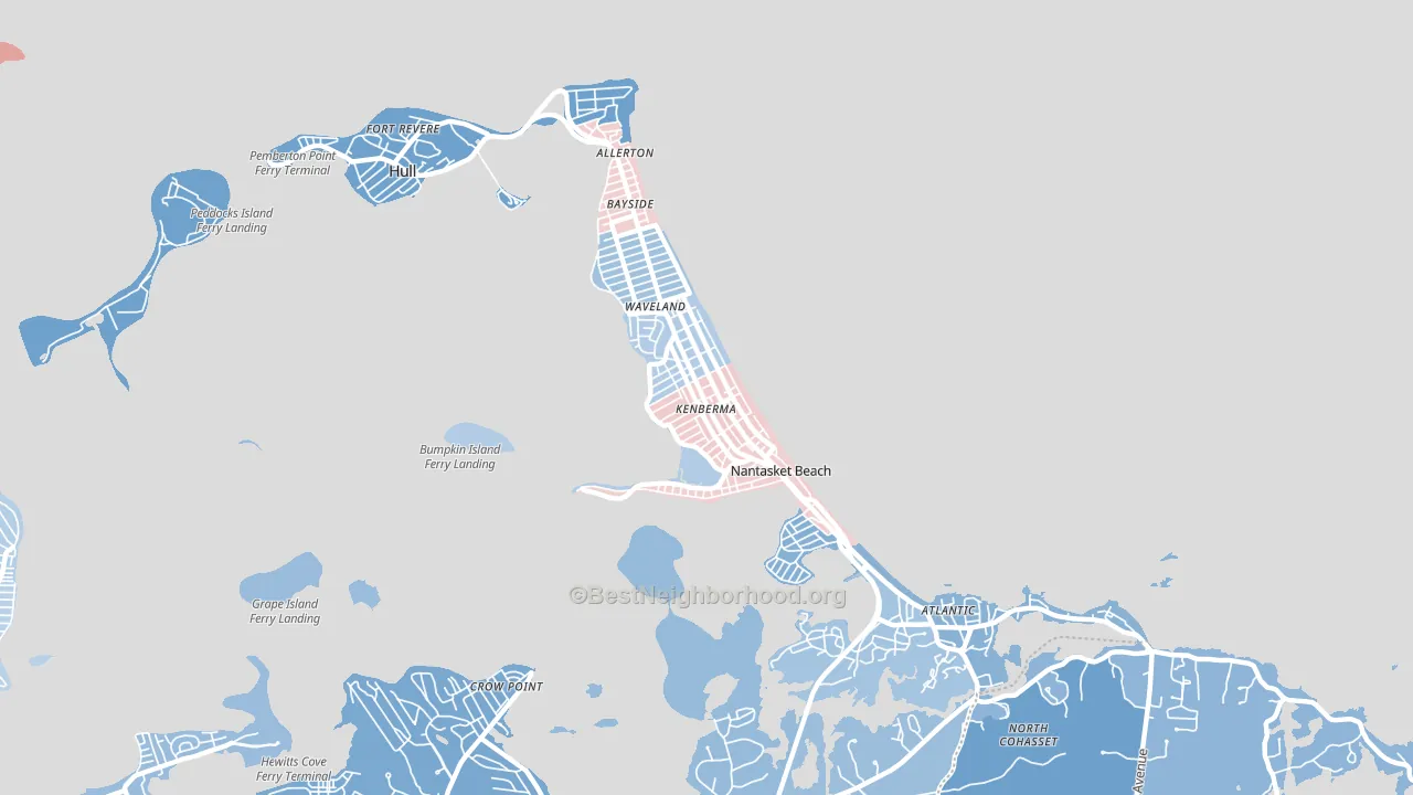 Hull, MA block-group political-lean map
