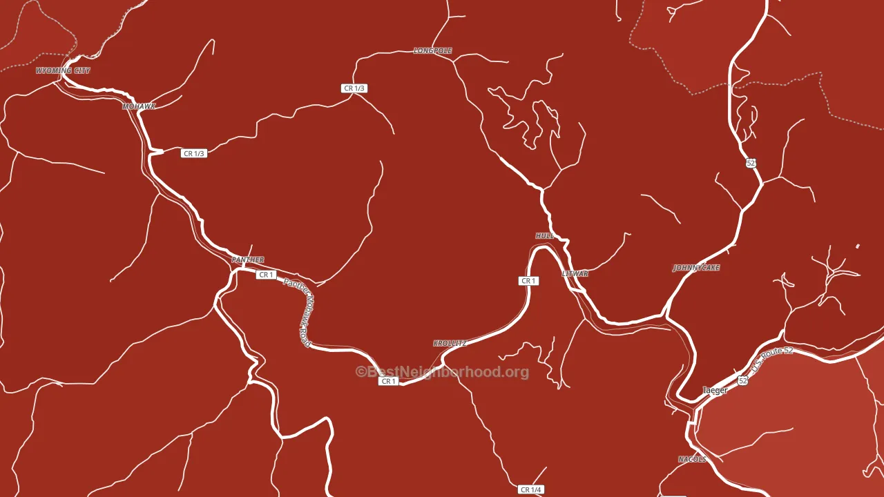 Hull, WV block-group political-lean map