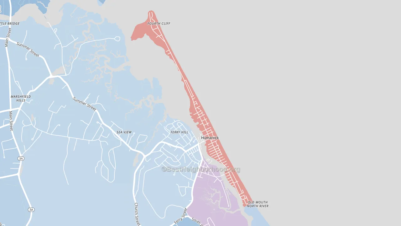 Humarock, MA block-group political-lean map