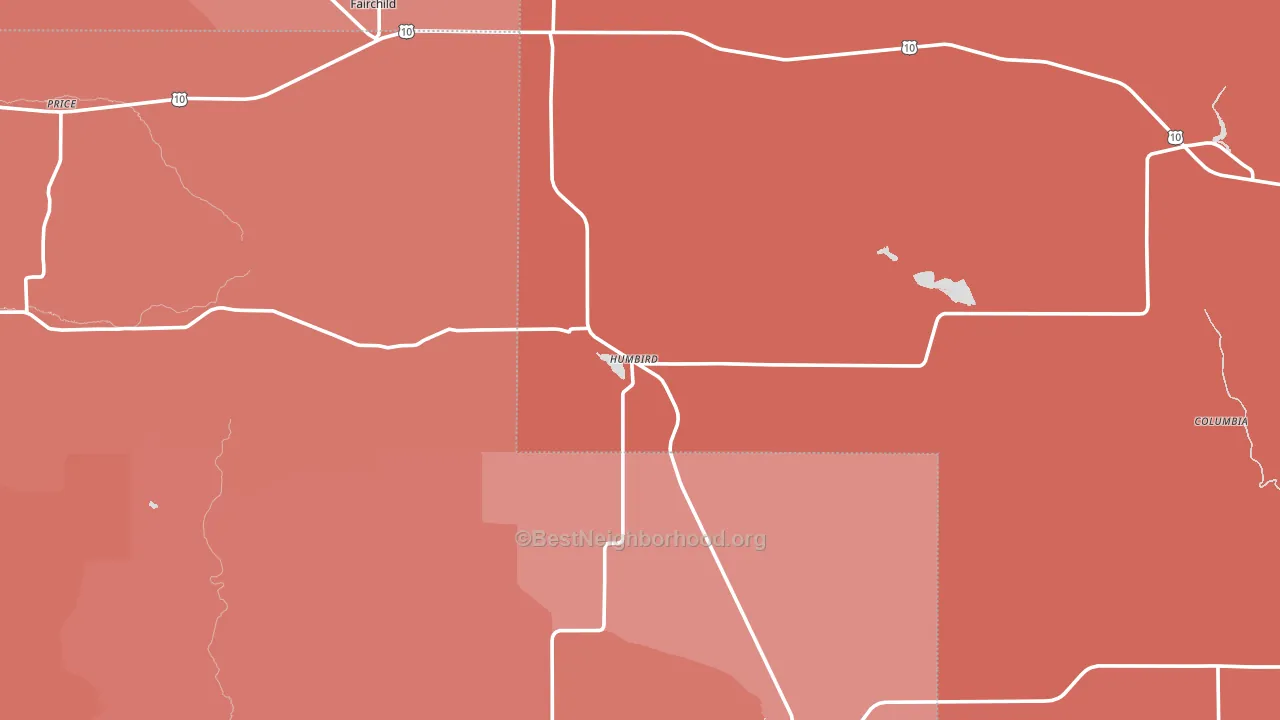 Humbird, WI block-group political-lean map