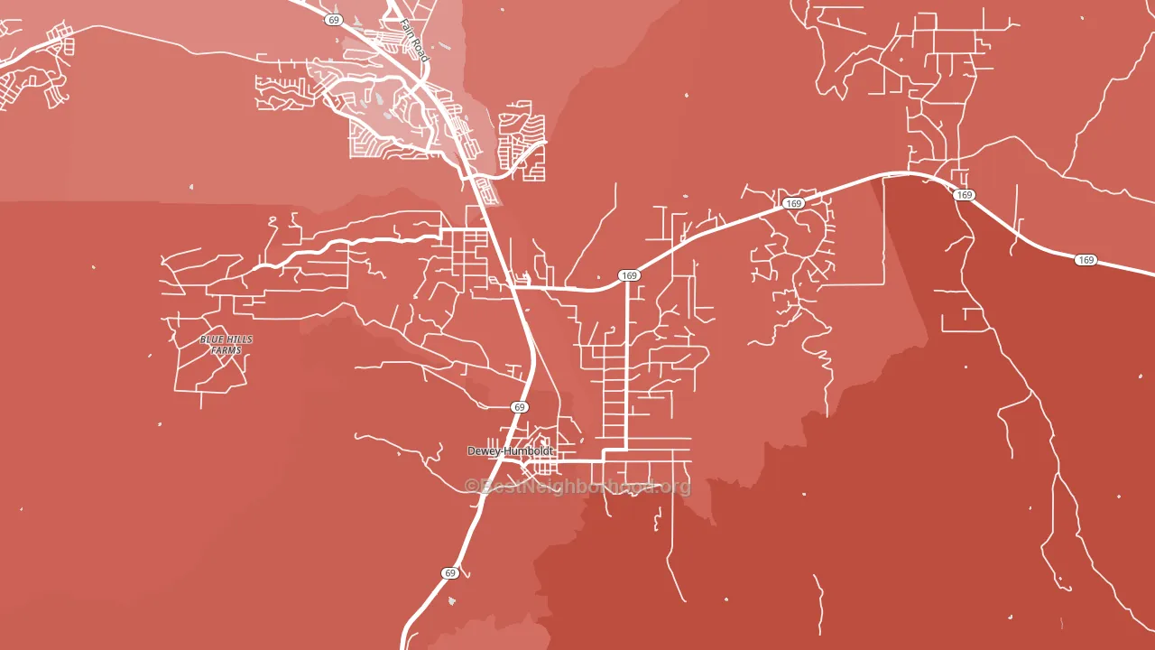 Humboldt, AZ block-group political-lean map