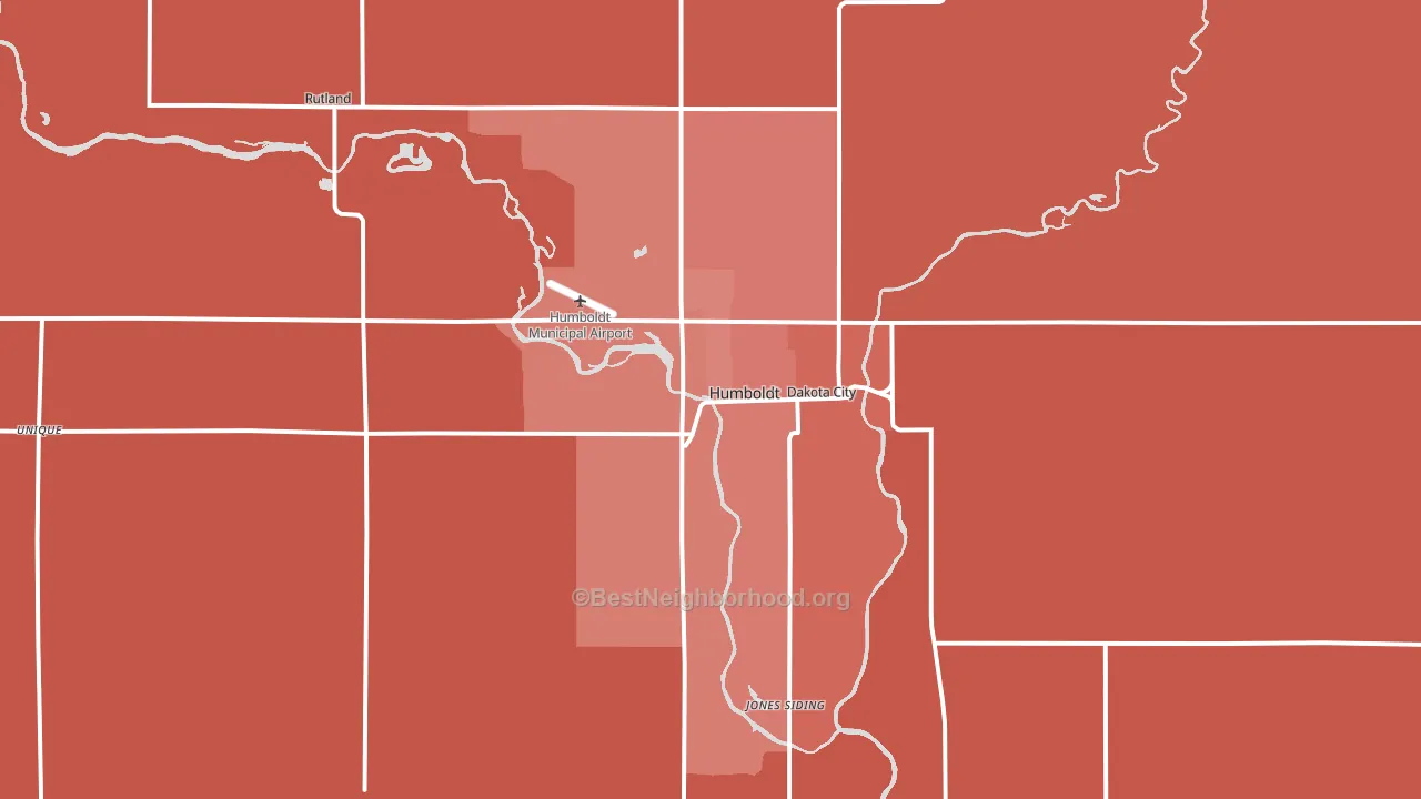 Humboldt, IA block-group political-lean map