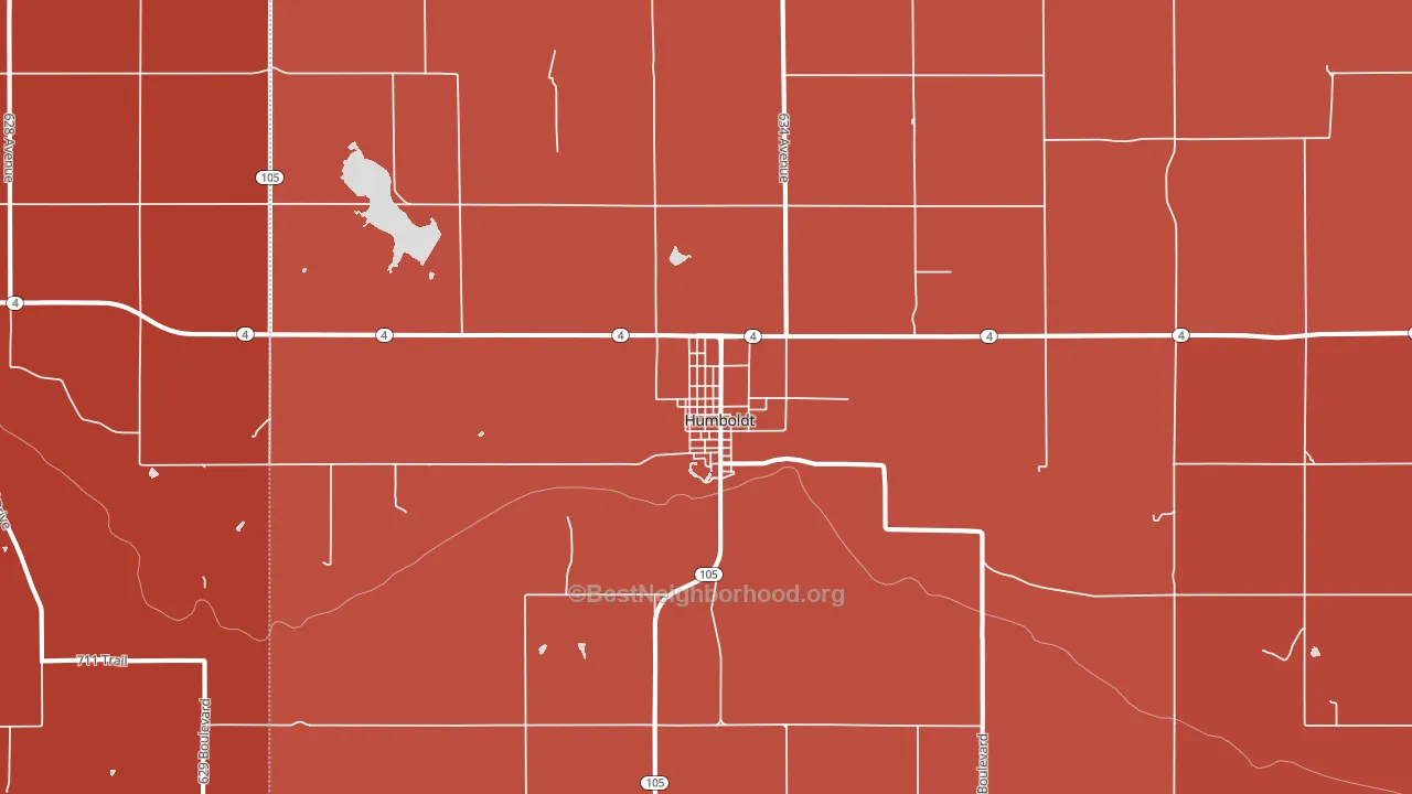 Humboldt, NE block-group political-lean map