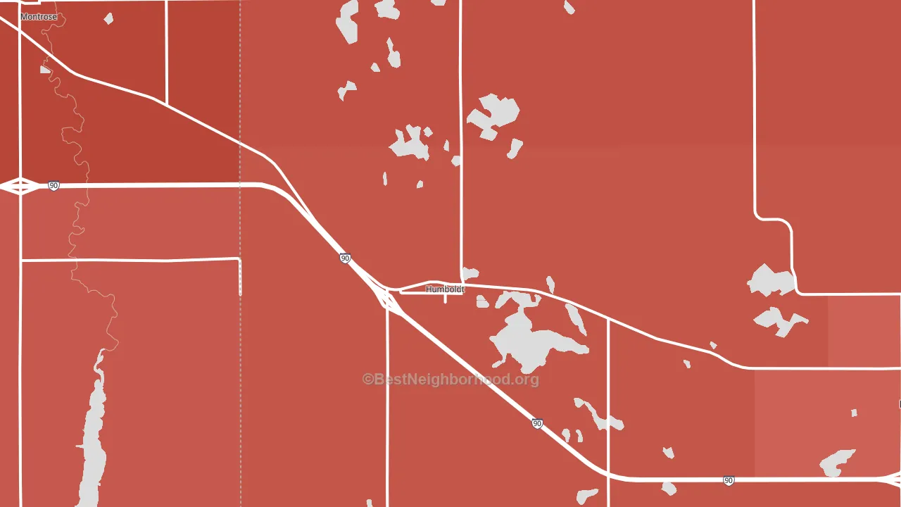 Humboldt, SD block-group political-lean map