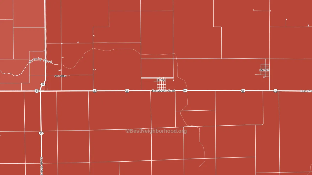 Hume, IL block-group political-lean map