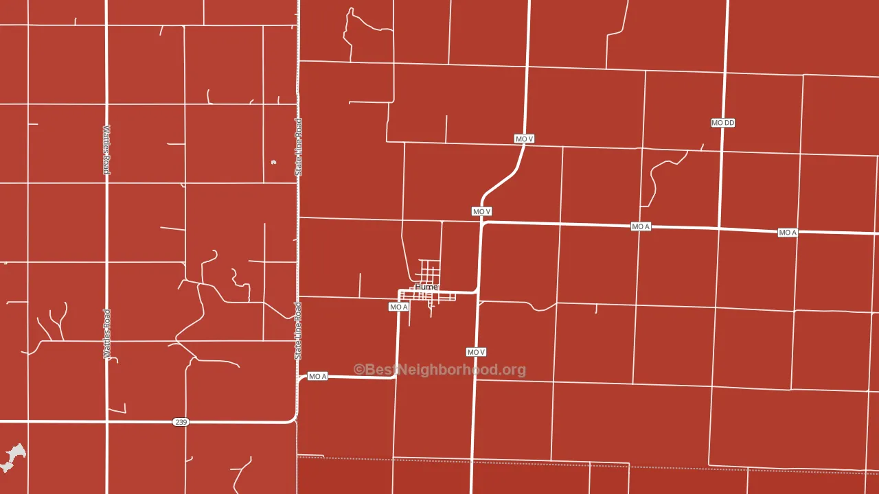 Hume, MO block-group political-lean map