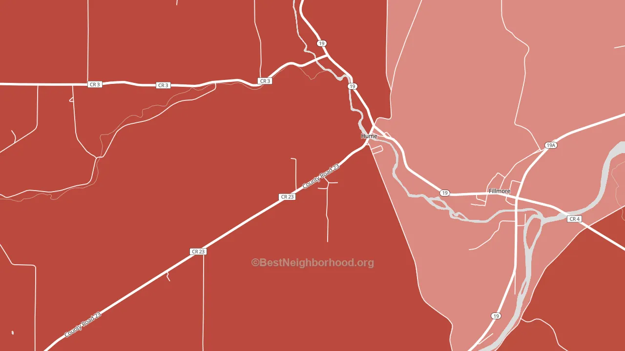 Hume, NY block-group political-lean map