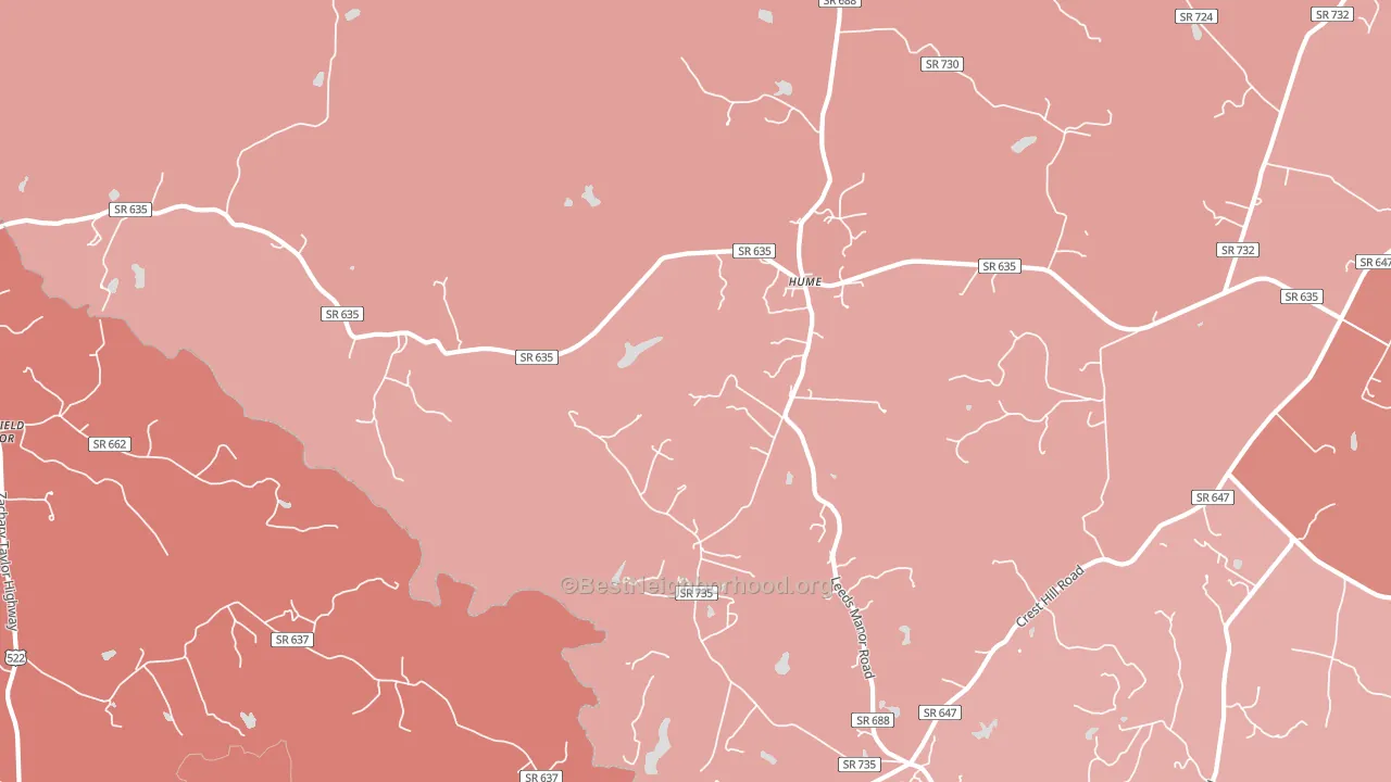 Hume, VA block-group political-lean map