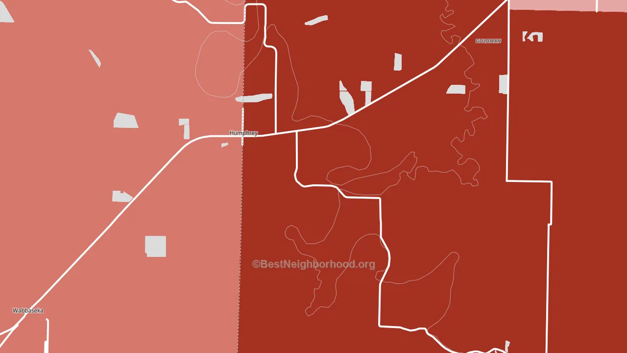 Humphrey, AR block-group political-lean map