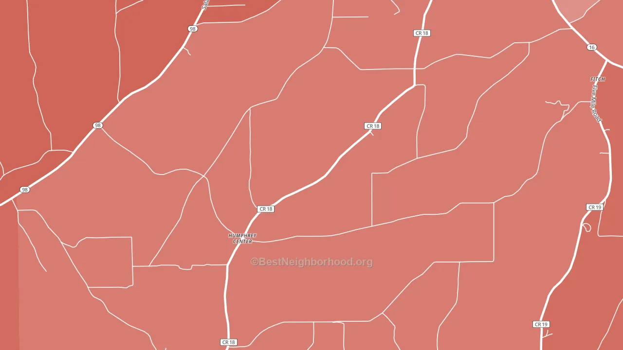 Humphrey Center, NY block-group political-lean map