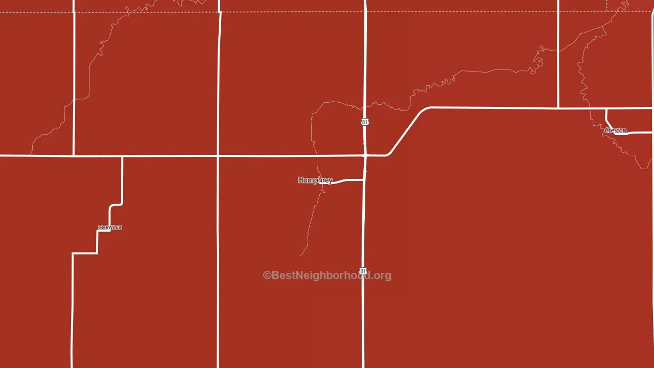 Humphrey, NE block-group political-lean map