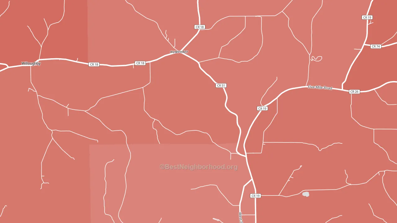 Humphrey, NY block-group political-lean map