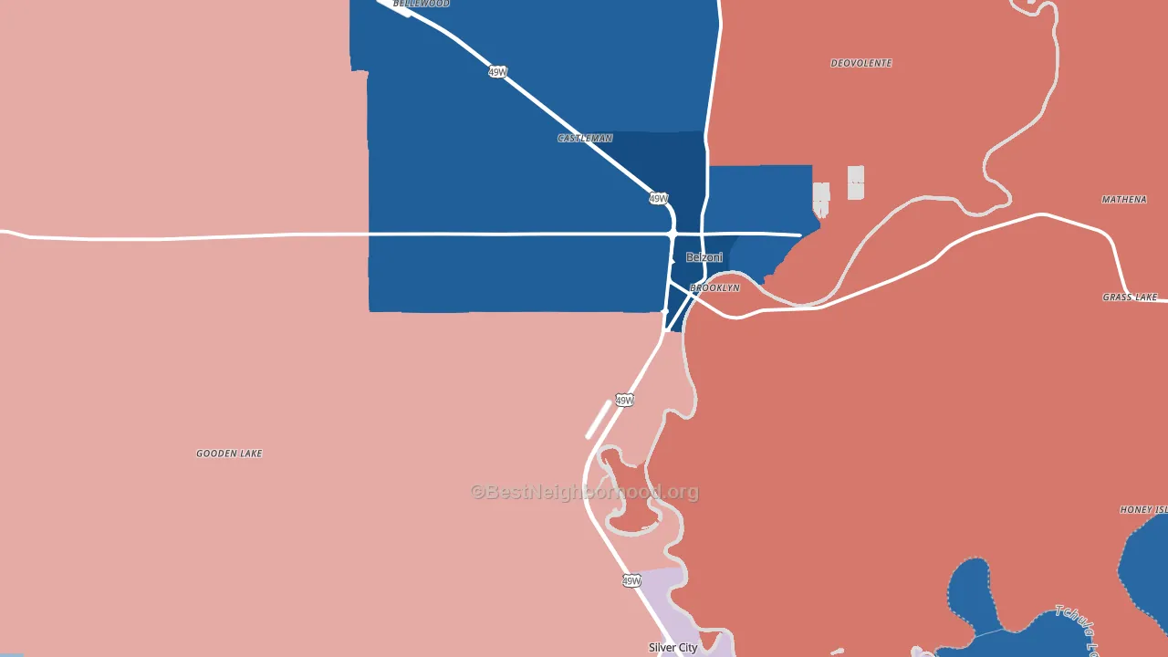 Humphreys County, MS block-group political-lean map