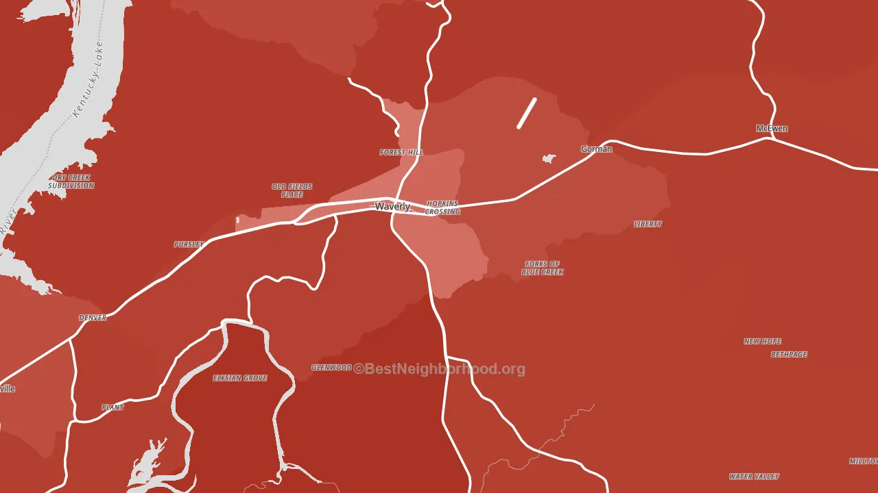 Humphreys County, TN block-group political-lean map