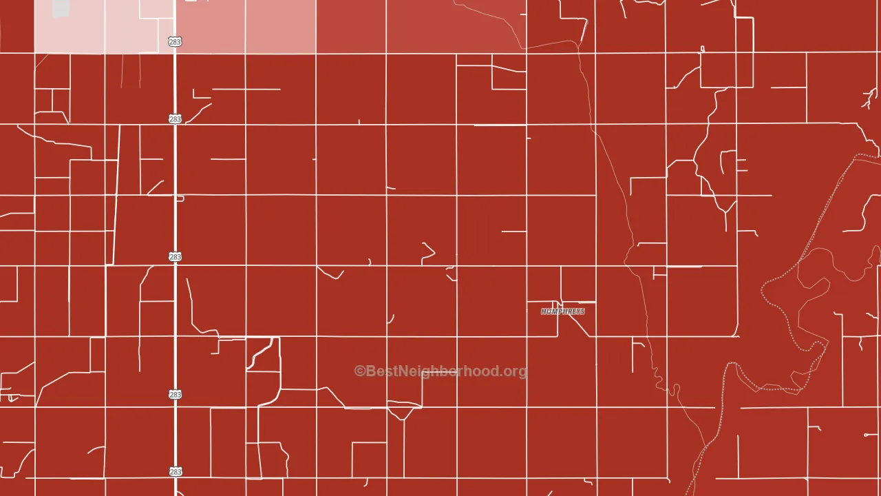 Humphreys, OK block-group political-lean map