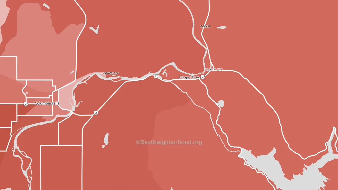 Hungry Horse, MT block-group political-lean map