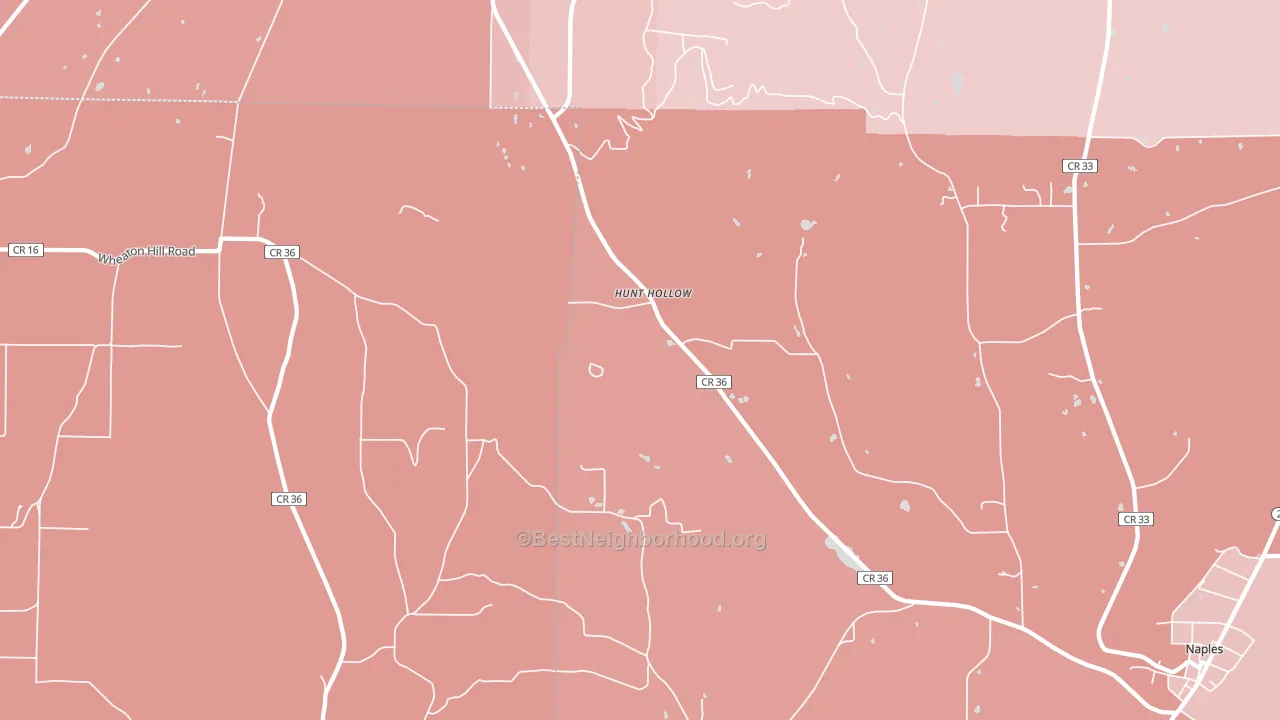 Hunt Hollow, NY block-group political-lean map