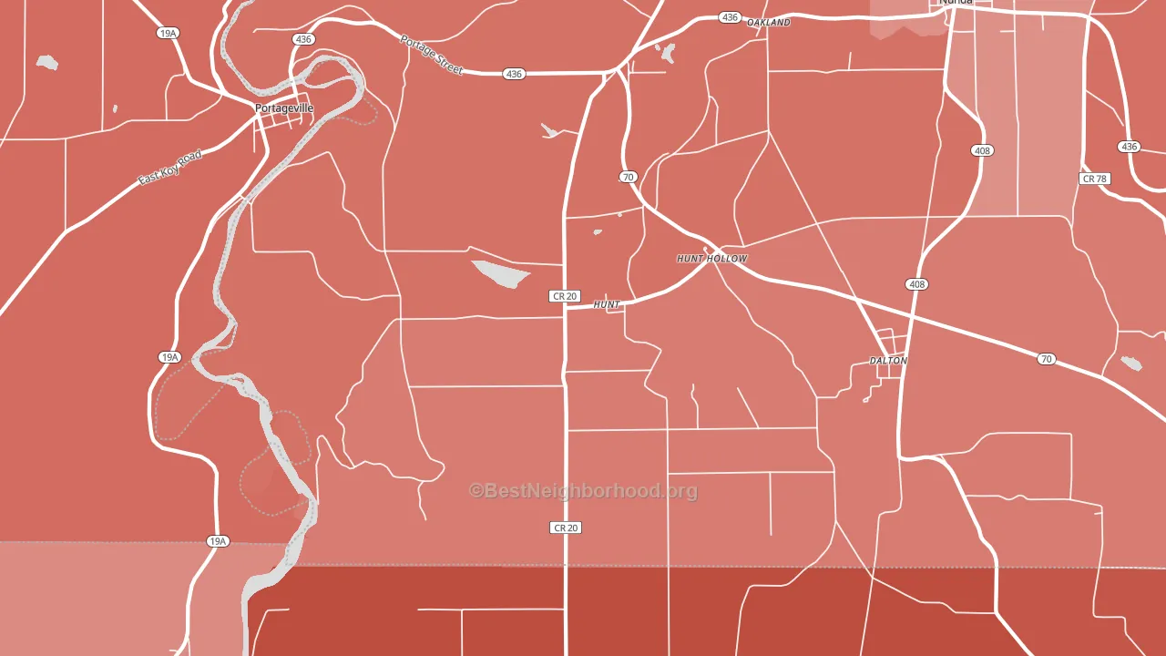Hunt, NY block-group political-lean map