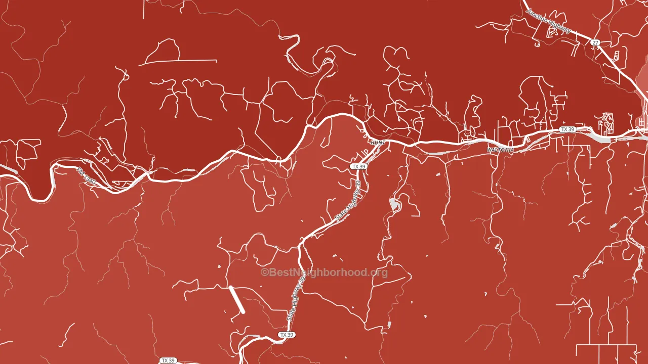 Hunt, TX block-group political-lean map