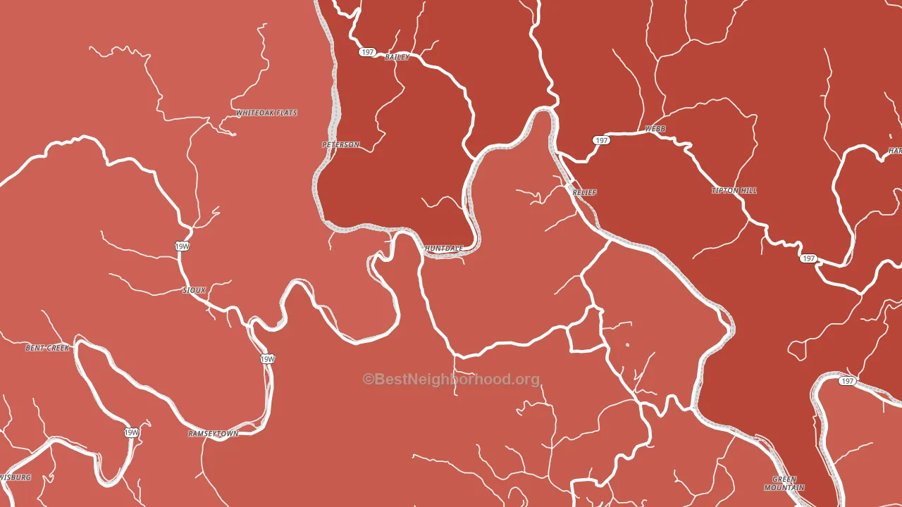 Huntdale, NC block-group political-lean map