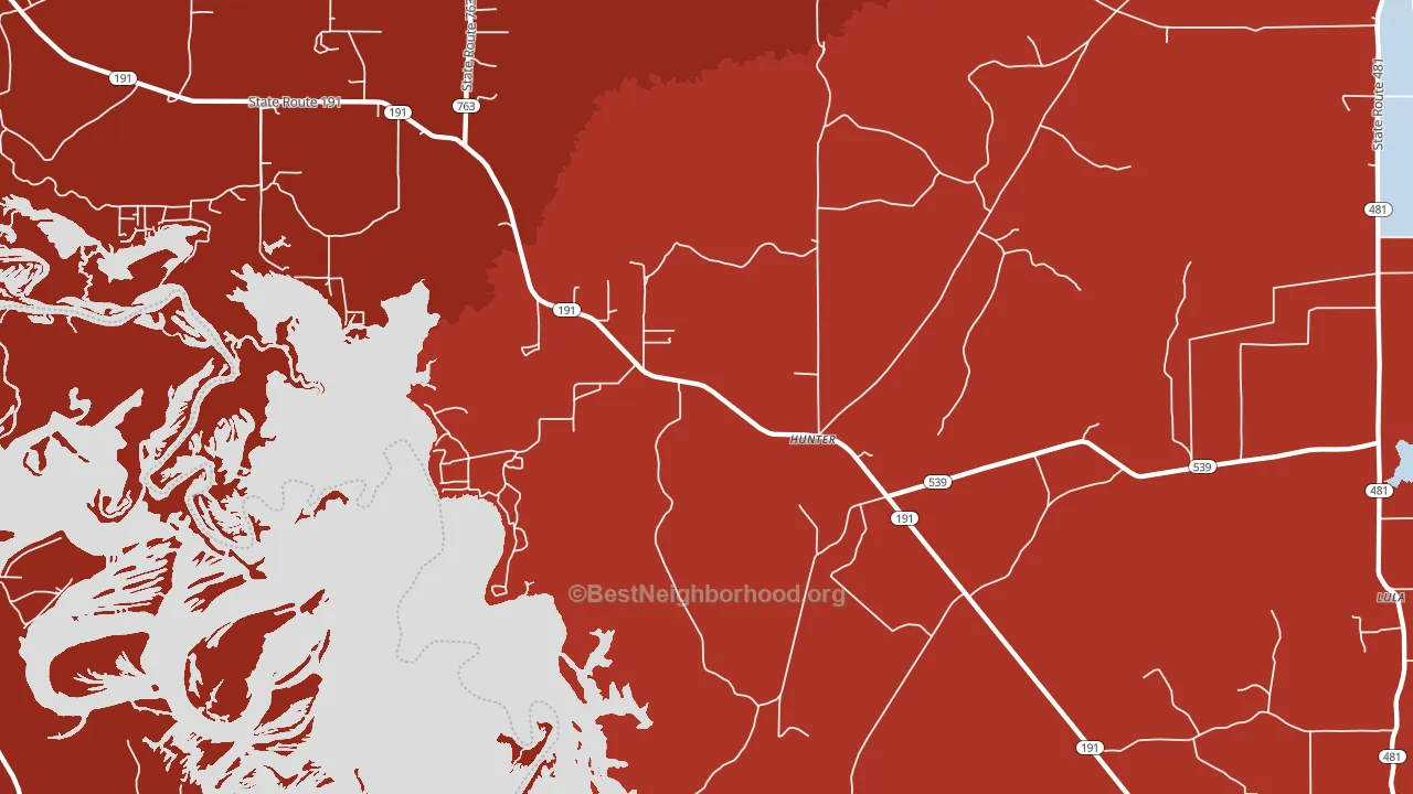 Hunter, LA block-group political-lean map