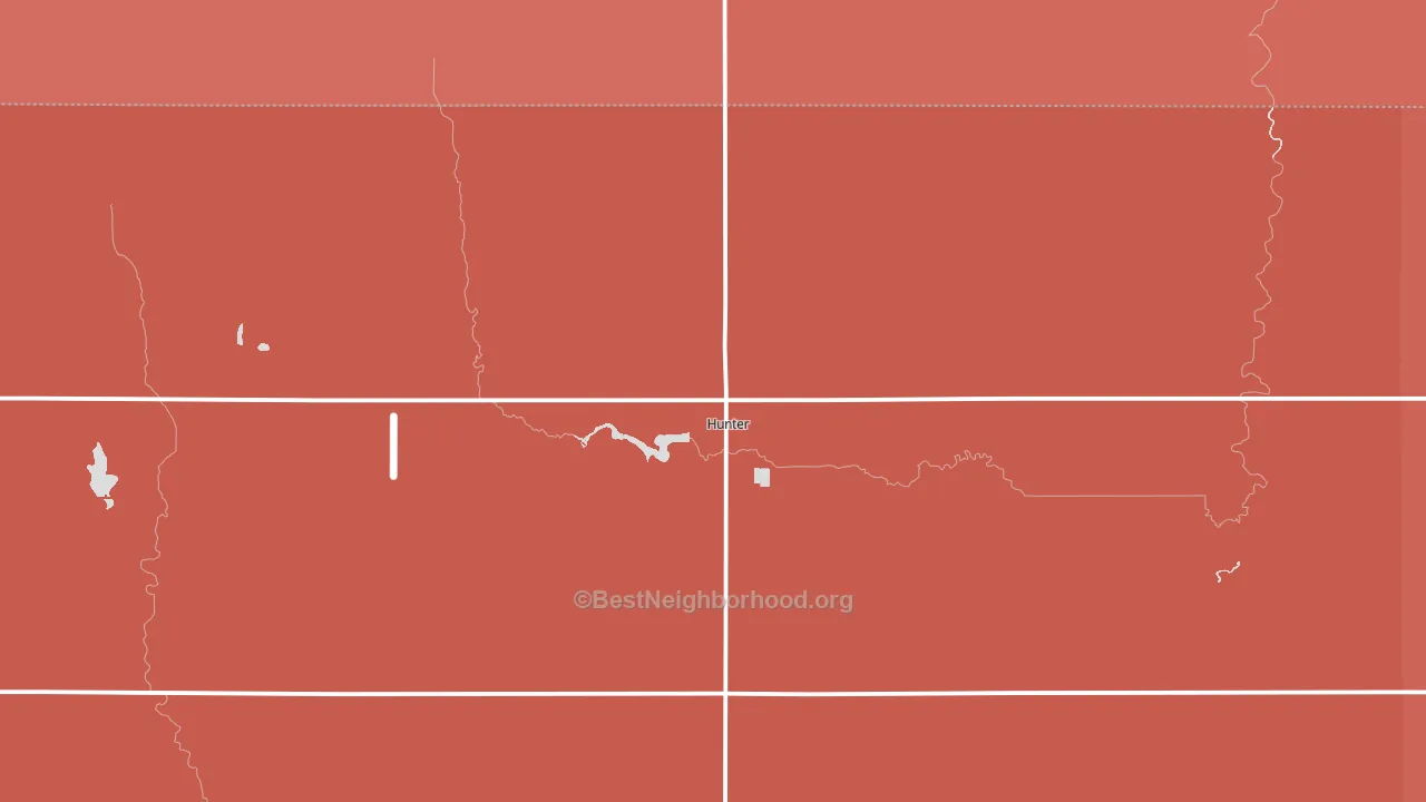 Hunter, ND block-group political-lean map