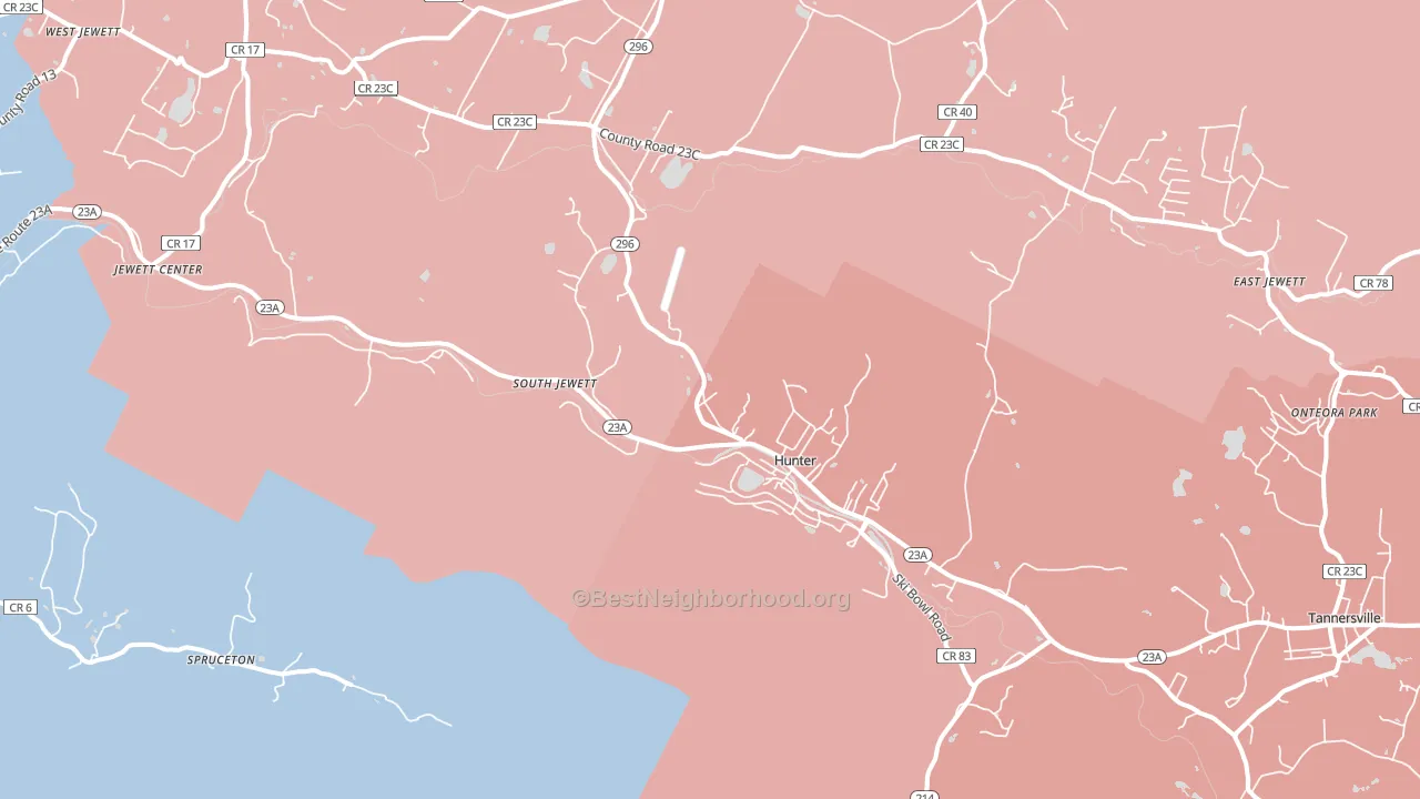 Hunter, NY block-group political-lean map