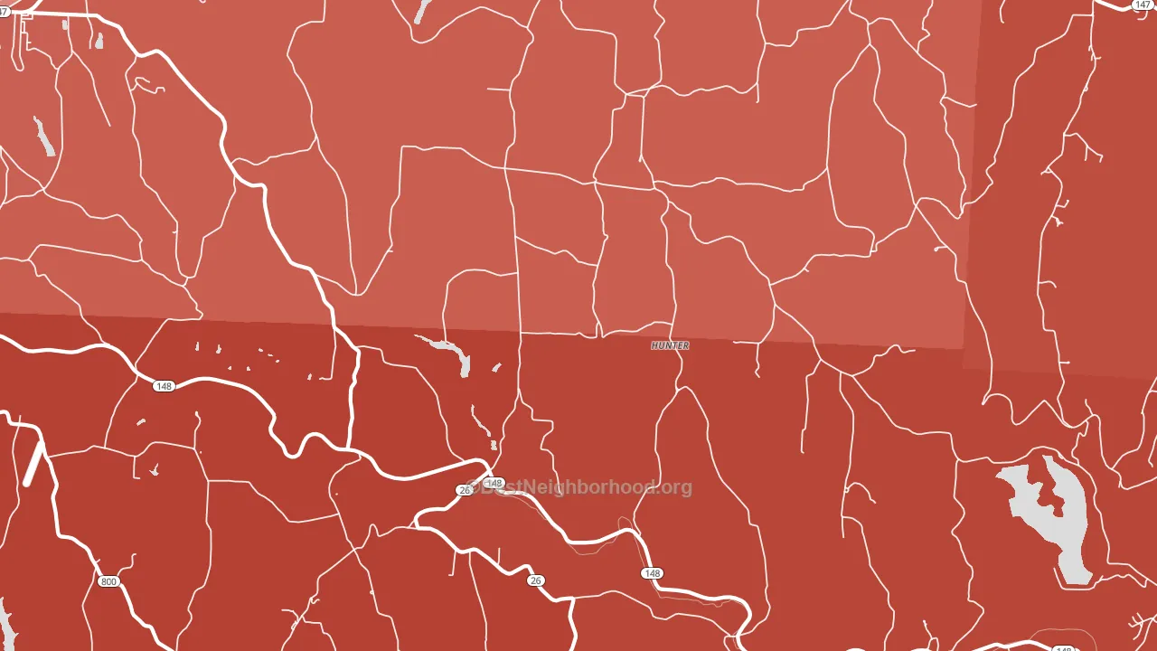 Hunter, OH block-group political-lean map