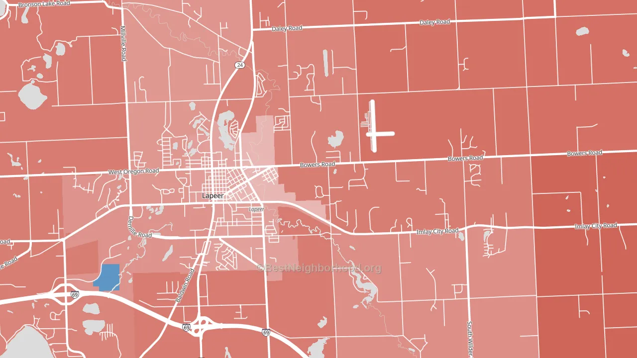 Hunters Creek, MI block-group political-lean map