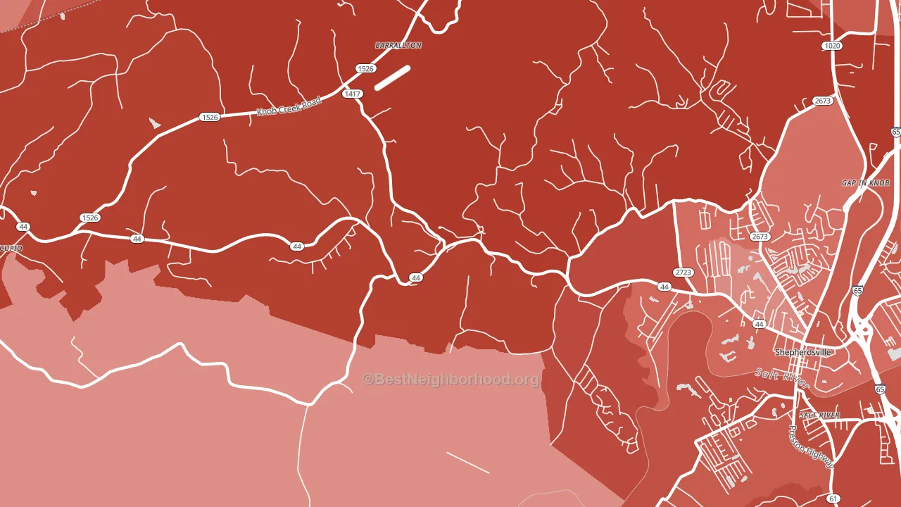 Hunters Hlw, KY block-group political-lean map