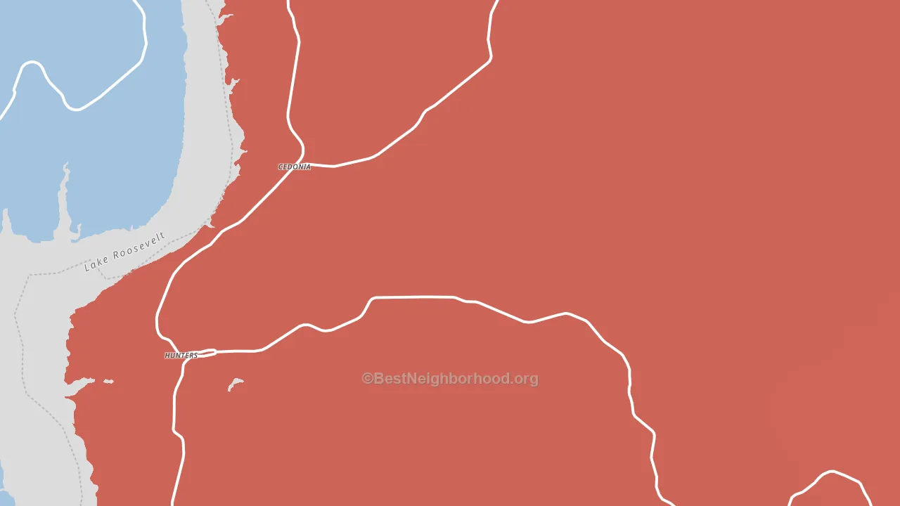 Hunters, WA block-group political-lean map