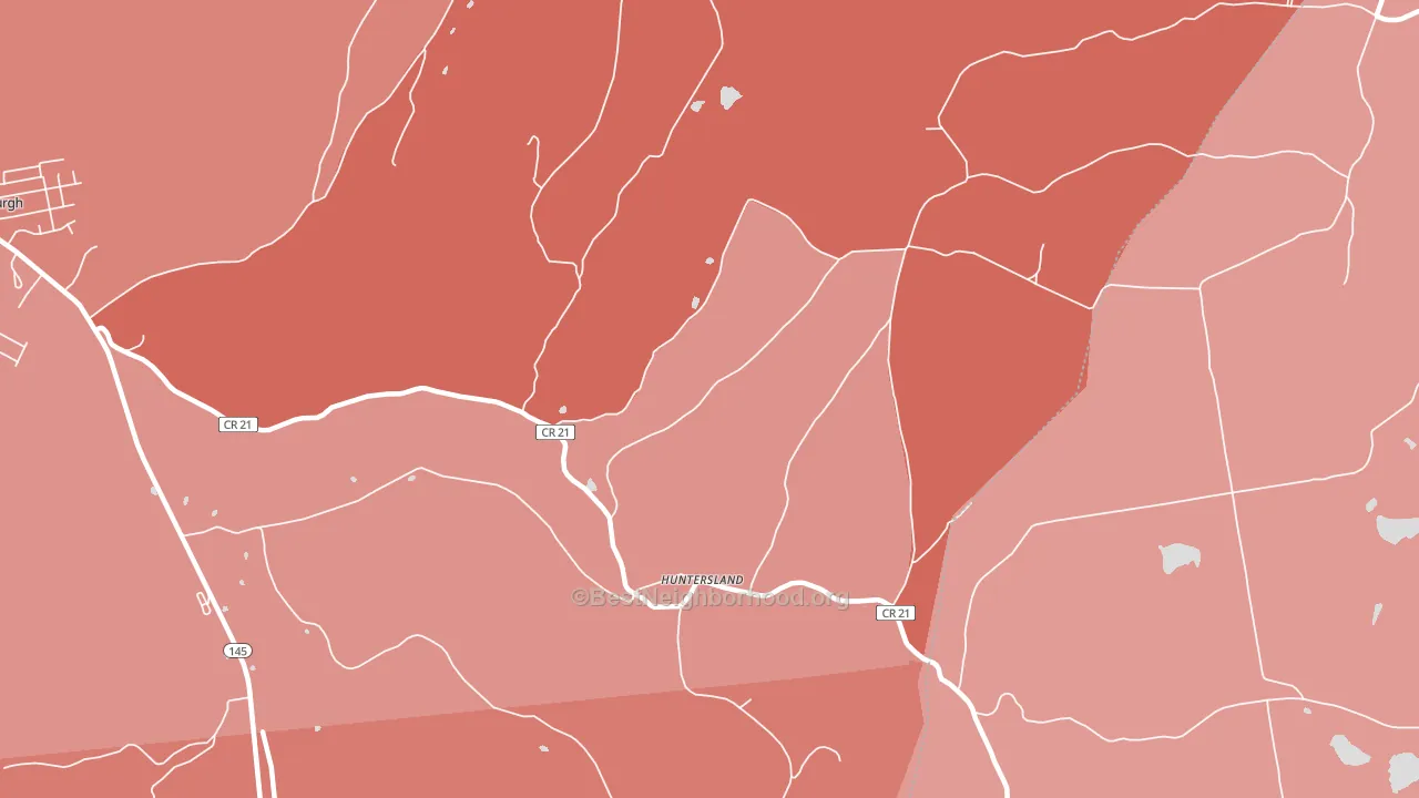 Huntersland, NY block-group political-lean map