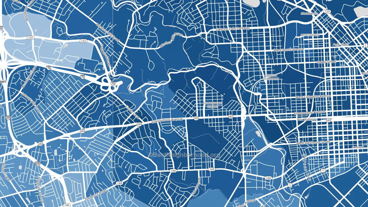 Hunting Ridge, Baltimore, MD block-group political-lean map