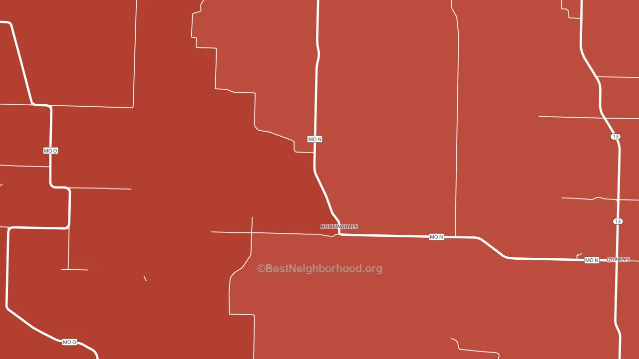 Huntingdale, MO block-group political-lean map