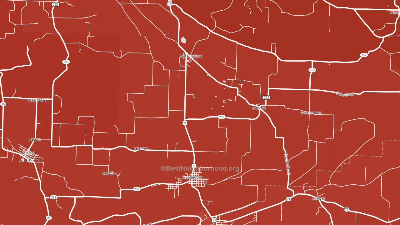 Huntington, AR block-group political-lean map